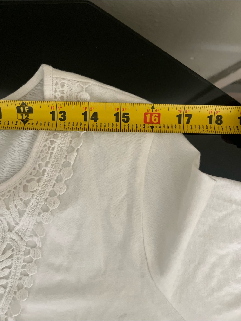 Charter Club Cotton White Lace Crochet-Trim Scoop V-Notch Tunic - Picture 7 of 8